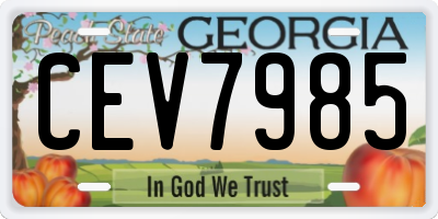 GA license plate CEV7985