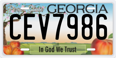 GA license plate CEV7986