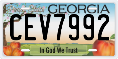 GA license plate CEV7992