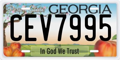 GA license plate CEV7995
