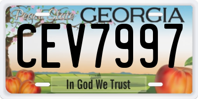 GA license plate CEV7997