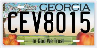 GA license plate CEV8015