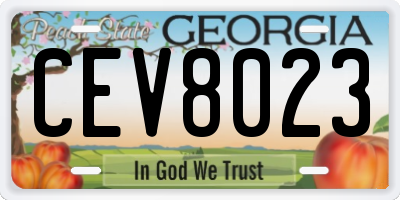 GA license plate CEV8023