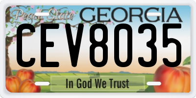 GA license plate CEV8035