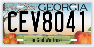GA license plate CEV8041