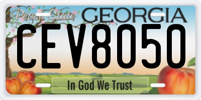 GA license plate CEV8050