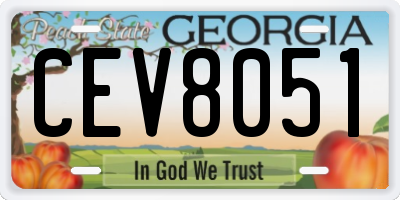 GA license plate CEV8051