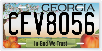 GA license plate CEV8056