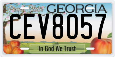 GA license plate CEV8057