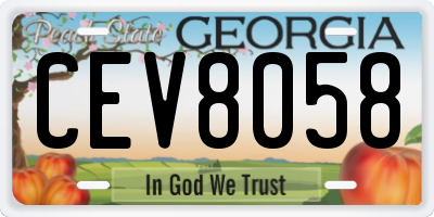 GA license plate CEV8058