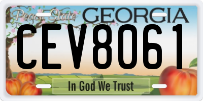 GA license plate CEV8061