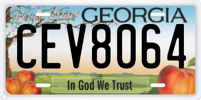 GA license plate CEV8064
