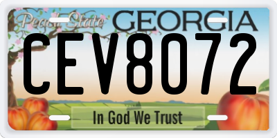 GA license plate CEV8072