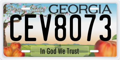 GA license plate CEV8073