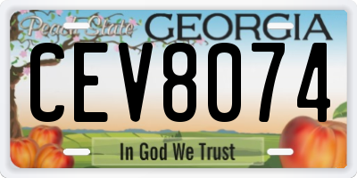 GA license plate CEV8074