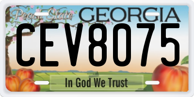 GA license plate CEV8075