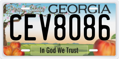 GA license plate CEV8086