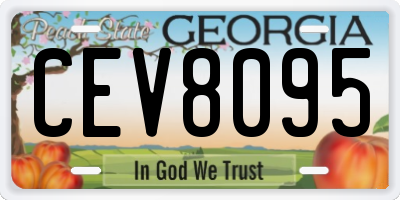 GA license plate CEV8095