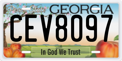 GA license plate CEV8097