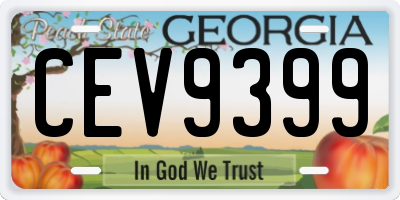 GA license plate CEV9399