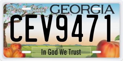 GA license plate CEV9471