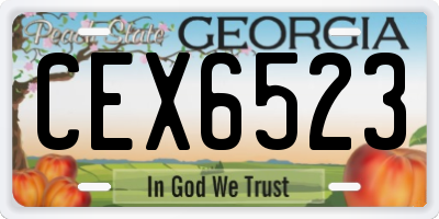 GA license plate CEX6523