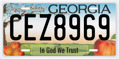 GA license plate CEZ8969