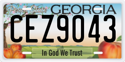 GA license plate CEZ9043