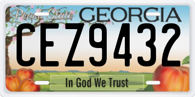 GA license plate CEZ9432