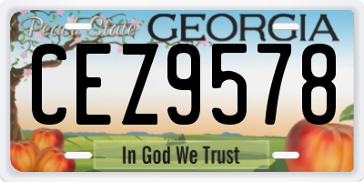 GA license plate CEZ9578