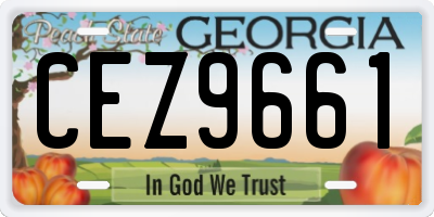 GA license plate CEZ9661