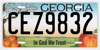 GA license plate CEZ9832