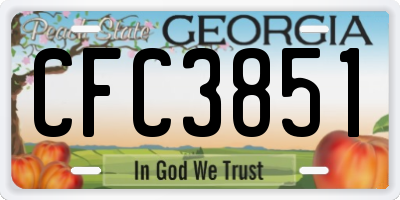 GA license plate CFC3851