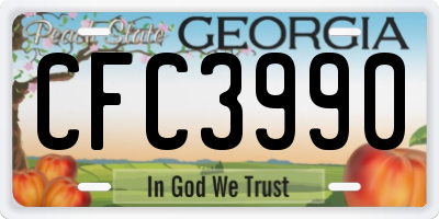GA license plate CFC3990
