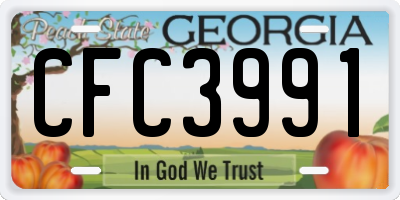 GA license plate CFC3991
