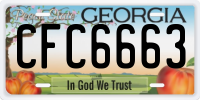 GA license plate CFC6663