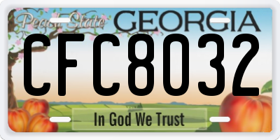 GA license plate CFC8032