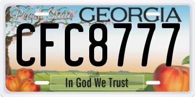 GA license plate CFC8777