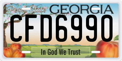 GA license plate CFD6990
