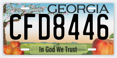 GA license plate CFD8446