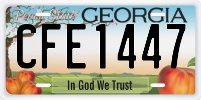 GA license plate CFE1447