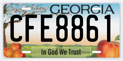 GA license plate CFE8861