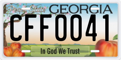 GA license plate CFF0041