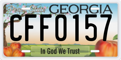 GA license plate CFF0157