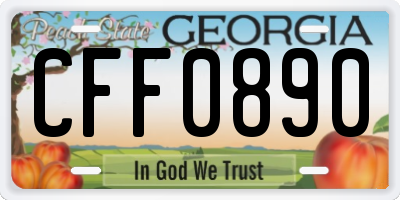 GA license plate CFF0890