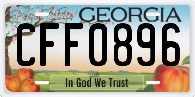 GA license plate CFF0896