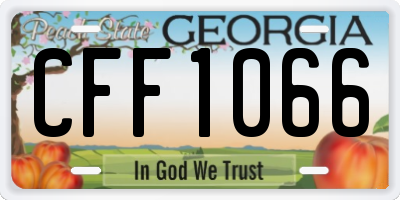 GA license plate CFF1066