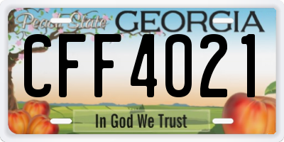 GA license plate CFF4021