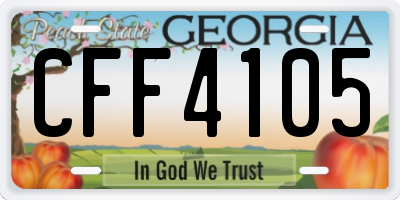 GA license plate CFF4105