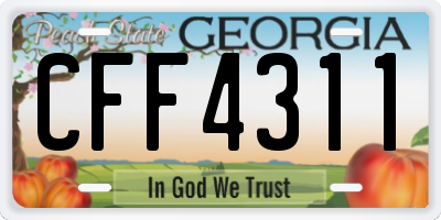 GA license plate CFF4311